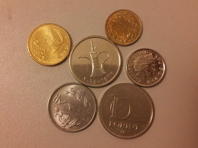 Coins from six countries