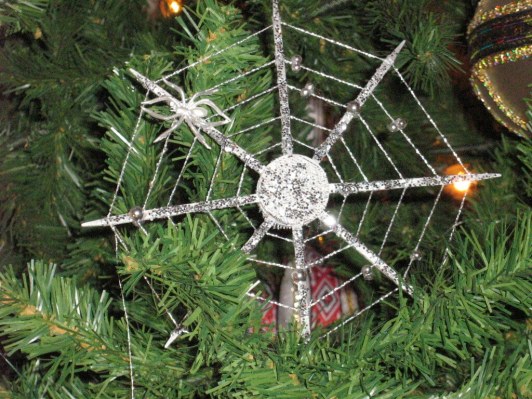 Ukraine Christmas stories- using spider web decoration for christmas tree