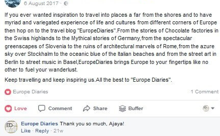Europe Travel blog:Europe Diaries Review