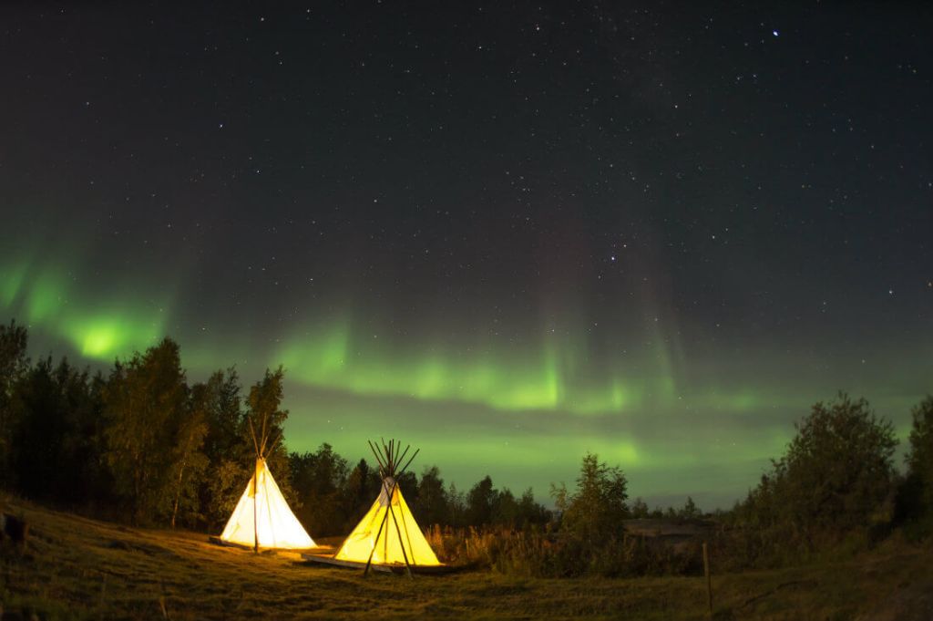 Camping to see the Northern Lights in Sweden