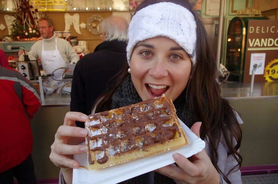 Belgium Christmas market and waffles