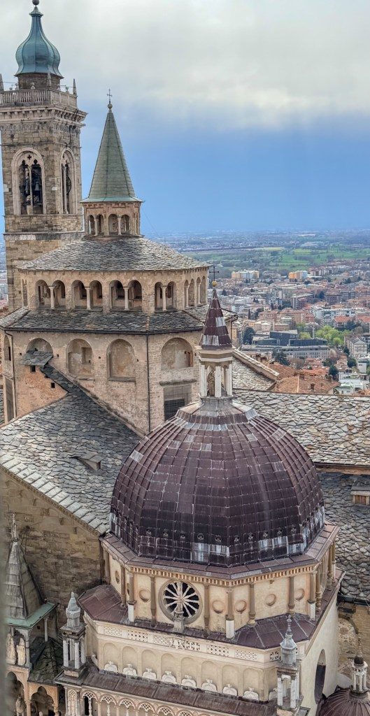 The Santa Maria Maggiore church in Bergamo- as seen from the Camponelle tower
