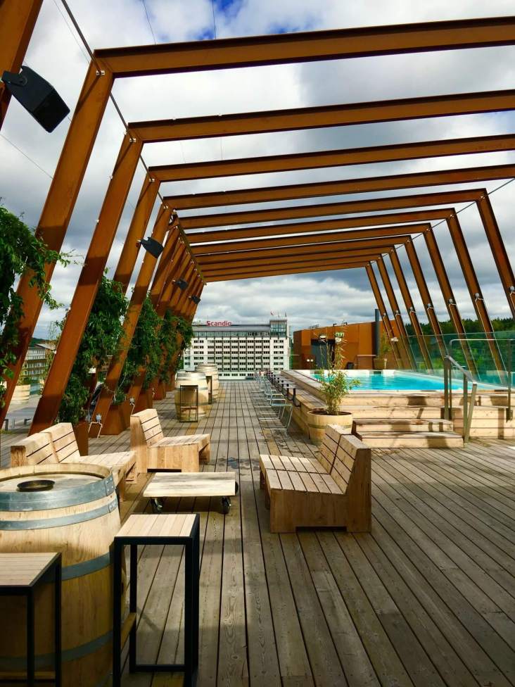 Rooftop pool and bar in Stockholm,Sweden