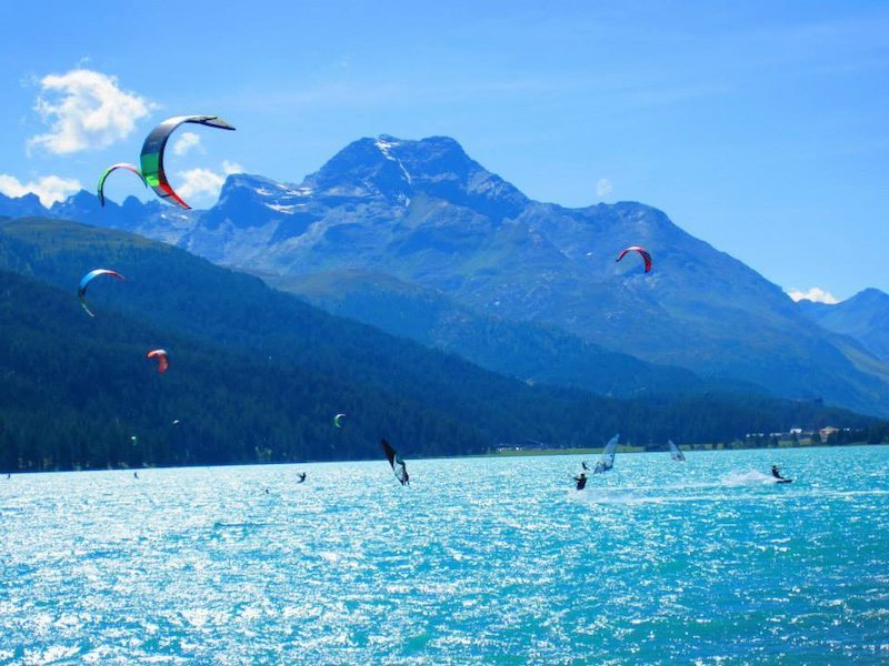 Windsurfing and adventure sports in Switzerland.
